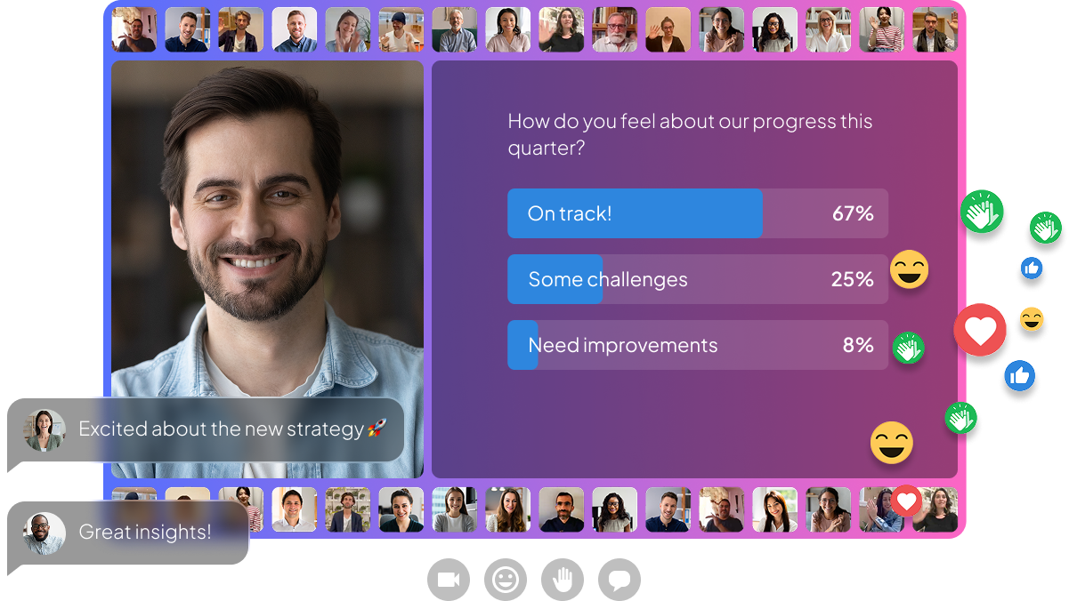 Sparkup real-time interaction for webinars and virtual events